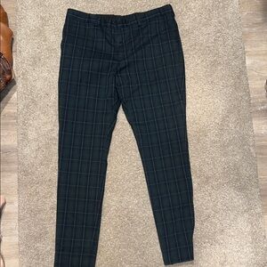 Elegant Black Checkered Men's Dress Pants